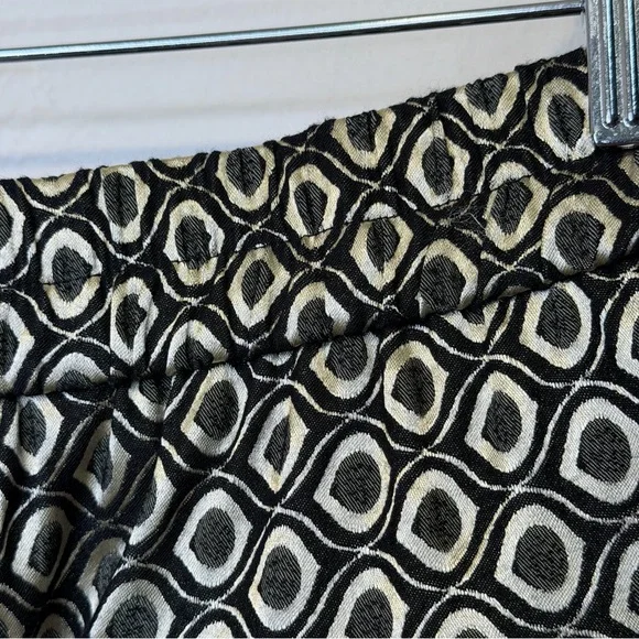 Anthro | Metallic Geo Pattern Larkin Jacquard Tapered Trousers Pants - Picture 8 of 13